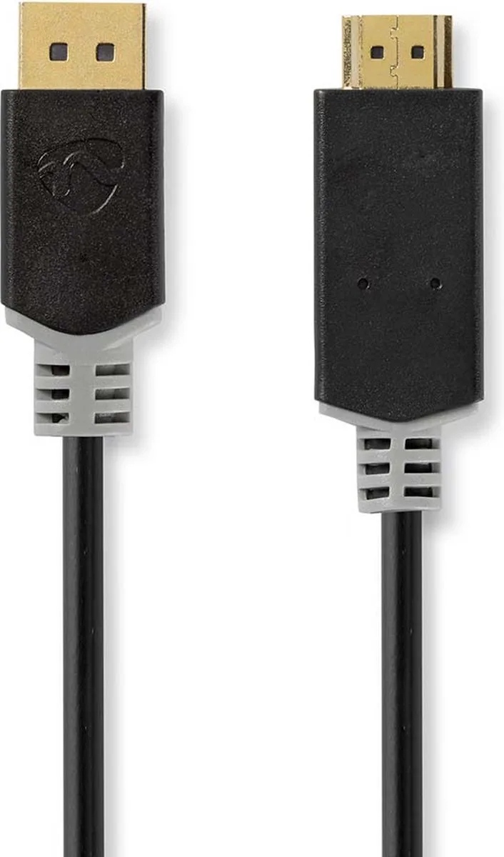 DisplayPort-Kabel - DisplayPort Male - HDMI Connector - 4K@30Hz - Verguld - 2.00 m - Rond - PVC - Doos fra Nedis i Antracit – produktbillede