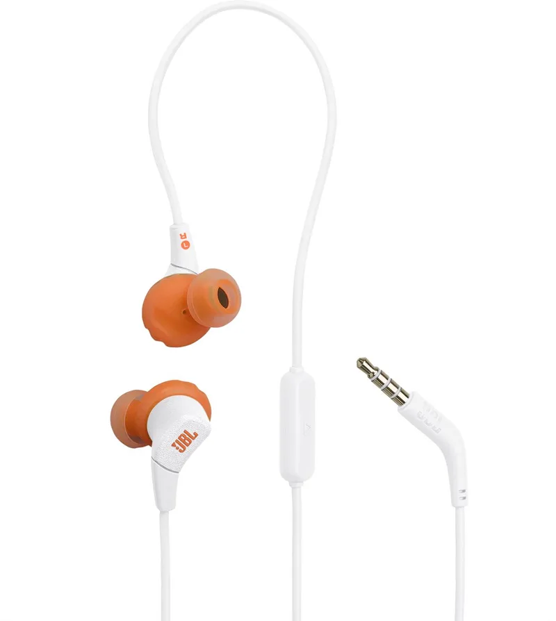Endurance Run 3 - Bedrade Sport Oordopjes - In-ear met FlipHook & TwistLock - Oortjes - 3.5 mm Koptelefoon Aansluiting - IP65 - Hardlopen & Fitness fra JBL i Hvid – produktbillede