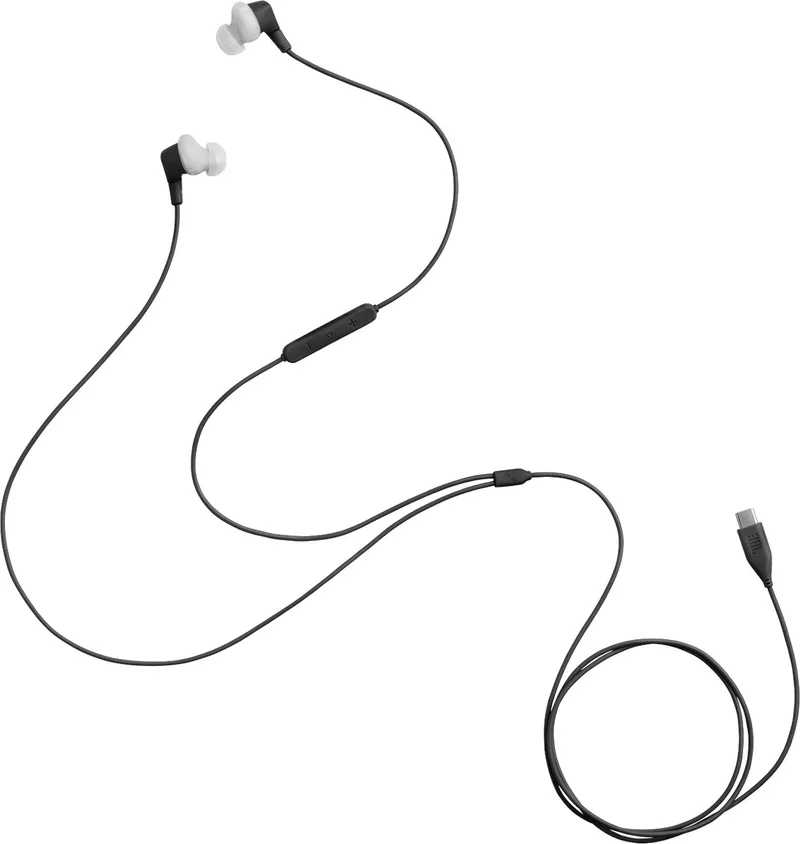Endurance Run 3 USB-C - Sport Oordopjes voor iPhone 15, 16 & 17 - Bedrade In-ear met FlipHook - USB-C Headset met Microfoon - IP65 Zweetbestendig - Hardlopen & Fitness de JBL en Noir – photo produit