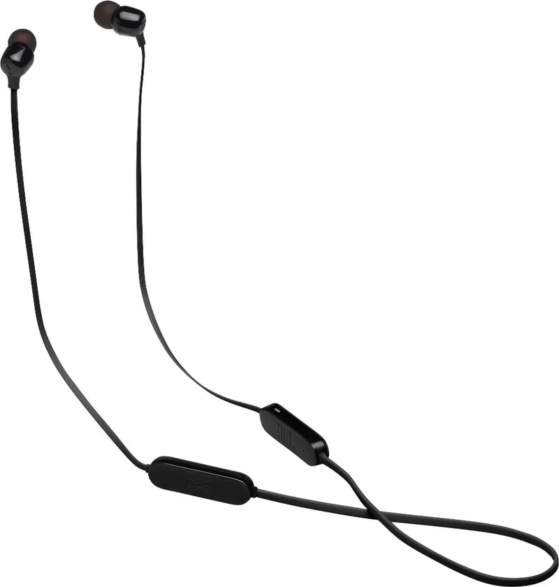 Tune 125BT - Bluetooth Oordopjes Draadloos - In-ear Oortjes met Kabel - 16 uur speeltijd - Magnetisch Design van JBL in Zwart – productfoto