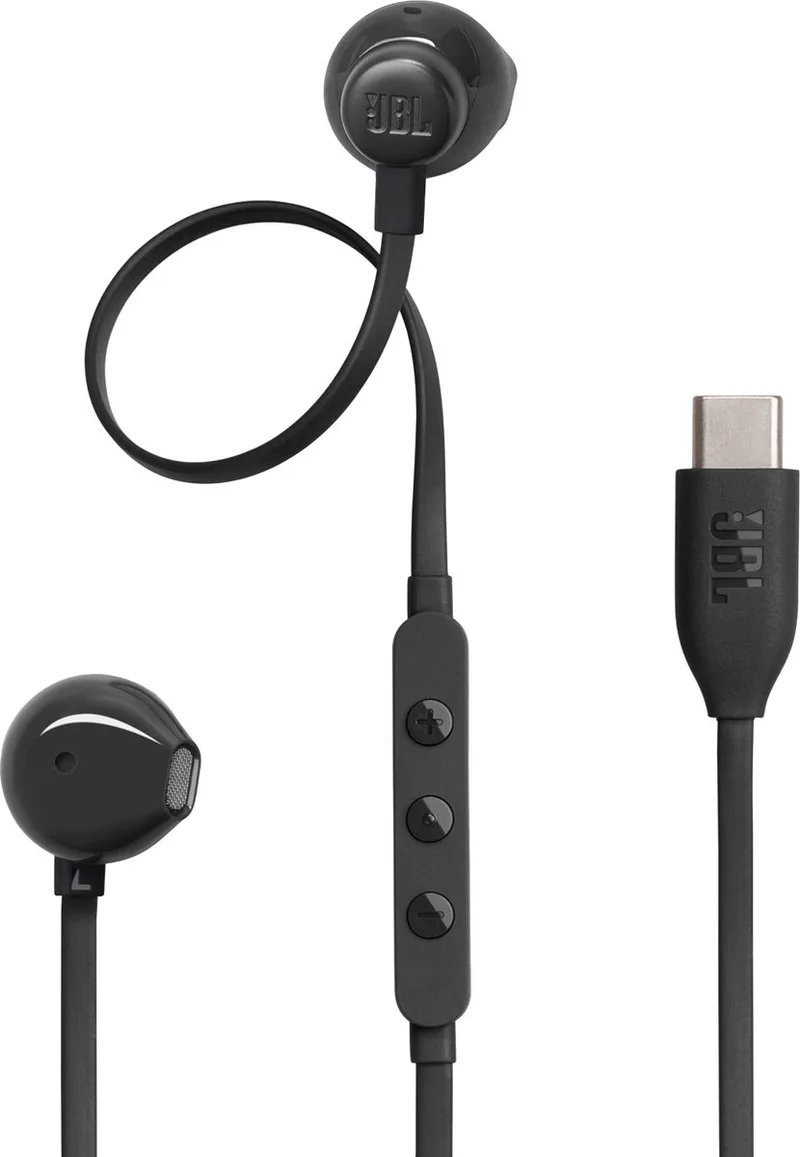 Tune 305C - USB-C Oordopjes voor iPhone 15, 16 & 17 - Bedrade In-ear met Microfoon - Oortjes Bedraad van JBL in Zwart – productfoto
