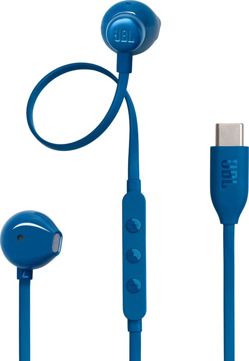 Tune 305C - USB-C Oordopjes voor iPhone 15, 16 & 17 - Bedrade In-ear met Microfoon - Oortjes Bedraad van JBL in Blauw – productfoto