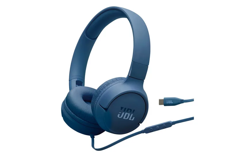 Tune 520C USB-C kabelgebundener Hi-Res-On-Ear On-Ear-Kopfhörer von JBL in Blau – Produktfoto 1 von 5