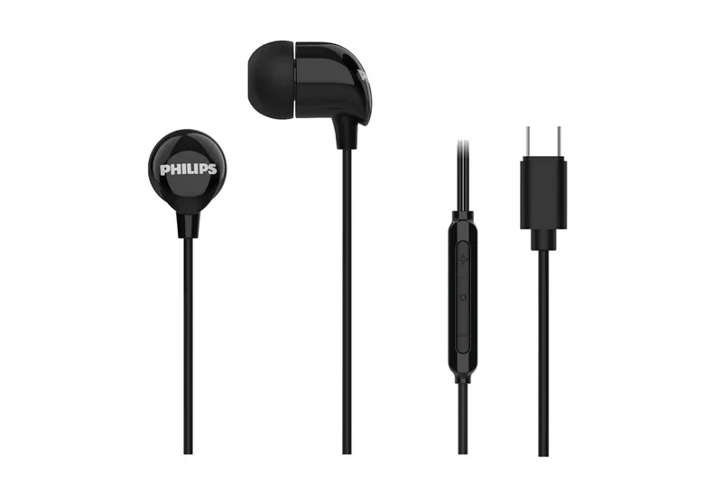 TAE2146BK In-Ear-Kopfhörer (Clear Sound, Dynamische Bässe, Integriertes Mikrofon, USB-C, Schwarz) van Philips – productfoto