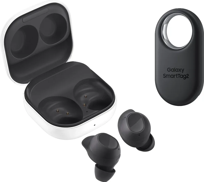 Galaxy Buds FE + SmartTag 2 - Graphite by Samsung in Graphite + SmartTag 2 – product photo