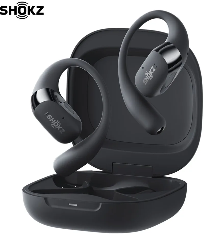 OpenFit 2+ Open-ear Sporthoofdtelefoon - Draadloze Bluetooth - Oordopjes - NFC van Shokz in Zwart – productfoto
