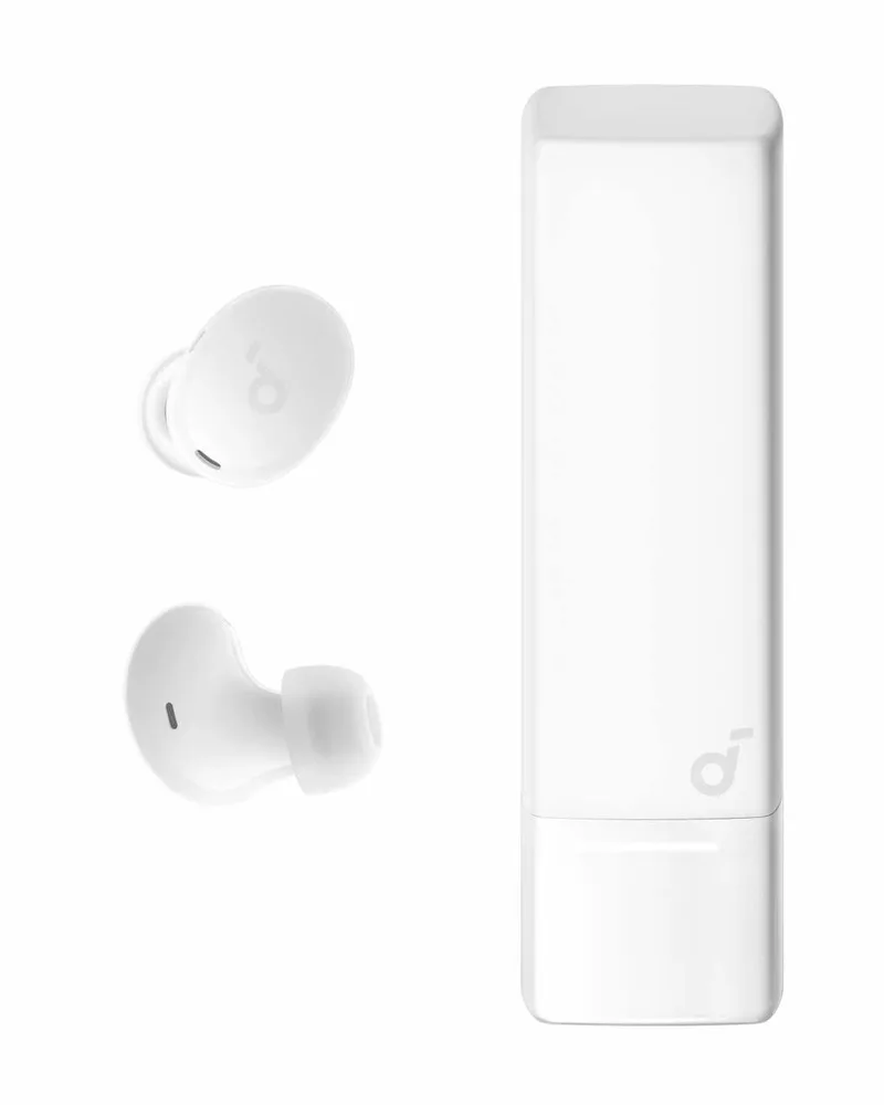 A30i NEW - Noise cancelling oordopjes - Lipstick-vormig ontwerp - Klein - Lichtgewicht comfort - Helder geluid - 24 uur speeltijd - IP54 - Draadloze oordopjes - Bluetooth 5.4 van Soundcore in Wit – productfoto