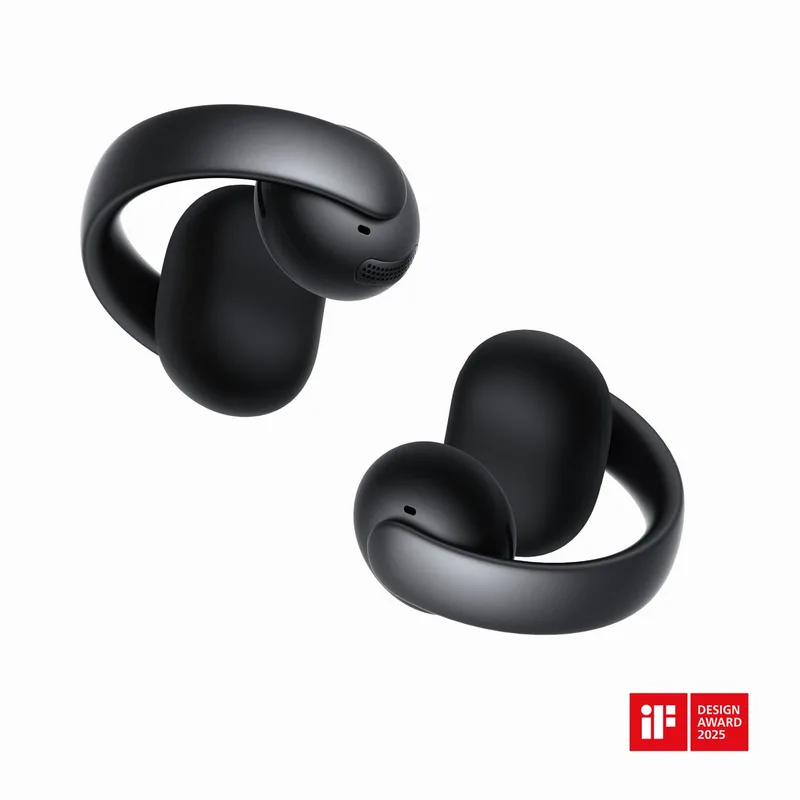 AeroClip by Anker - Oordopjes met open oor - Clip-on hoofdtelefoon - Adaptief comfort - Heldere gesprekken met 4 microfoons en AI - Stabiele pasvorm - 12mm drivers voor helder geluid - Open by Soundcore in Black – product photo