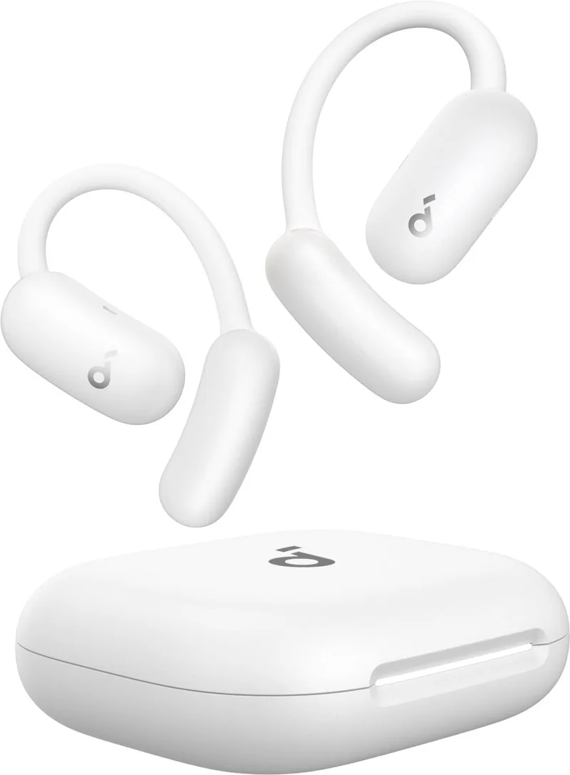 AeroFit 2 by Anker - Open-ear oordopjes - Niet-intrusief ontwerp - Verstelbaar comfort - Goede pasvorm - Rijke bas - Hi-res audio - 42 uur afspeeltijd - Bluetooth 5.4 - Draadloos opladen - IP55 - Open-ear earbuds van Soundcore in Wit – productfoto 1 van 2