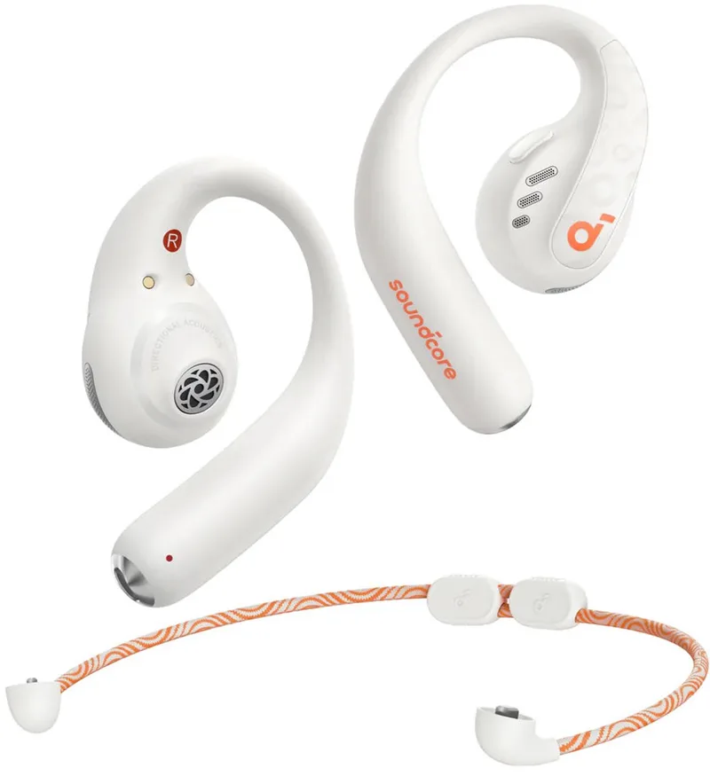 AeroFit Pro Open-Ear Oordopjes - Met Nekband van Soundcore in Wit – productfoto