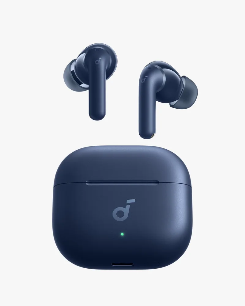 Anker P42i Draadloze Oordopjes, Adaptieve ANC Voor Dagelijks Geluid, Hi-Res Audio Met LDAC, Natuurlijke Modus Voor Concerten & Live Events, 56Uur Speeltijd, Al-Oproepen Met 6 Microfoons, Draadloos Opladen, IP55 van Soundcore in Blauw – productfoto