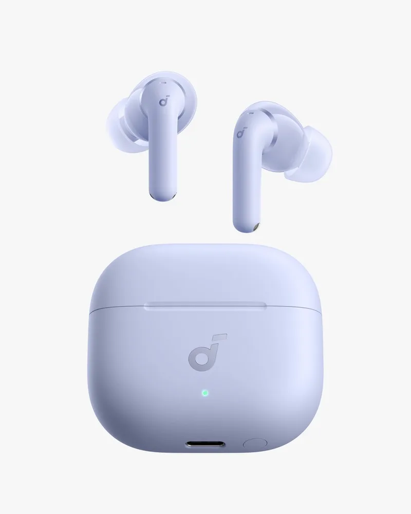 Anker P42i Draadloze Oordopjes, Adaptieve ANC Voor Dagelijks Geluid, Hi-Res Audio Met LDAC, Natuurlijke Modus Voor Concerten & Live Events, 56Uur Speeltijd, Al-Oproepen Met 6 Microfoons, Draadloos Opladen, IP55 van Soundcore in Paars – productfoto