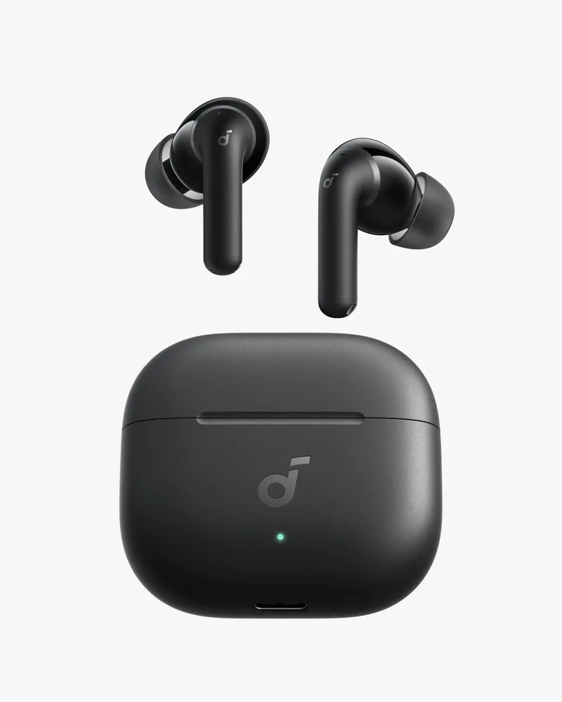 Anker P42i Draadloze Oordopjes, Adaptieve ANC Voor Dagelijks Geluid, Hi-Res Audio Met LDAC, Natuurlijke Modus Voor Concerten & Live Events, 56Uur Speeltijd, Al-Oproepen Met 6 Microfoons, Draadloos Opladen, IP55 van Soundcore in Zwart – productfoto