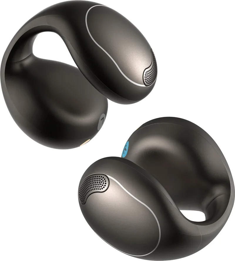 C40i by Anker - Draadloze Open-Ear Oordopjes - Earbuds - Clip-on - Flexibel joint design - Knopbediening - Lichtgewicht comfort - Stabiele pasvorm met bevestigbare grips - Uitgebreide drivers voor een helder geluid. van Soundcore in Zwart – productfoto