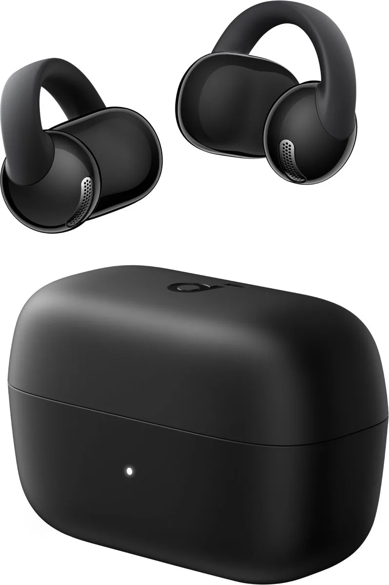 C50i by Anker - Open-Ear Oordopjes - Clip-On Earbuds - Comfortabel FlexiClip-design - 12mm Drivers - AI Heldere Oproepen - 28U Speeltijd - Secure Fit - Hi-Res - IP55 - Bluetooth 6.0 van Soundcore in Zwart – productfoto