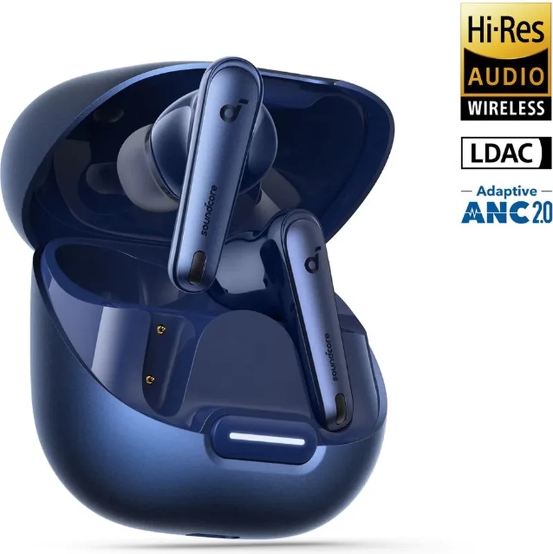 Liberty 4 Draadloze Oordopjes - Noise Cancelling - Blauw van Soundcore in Donkerblauw – productfoto