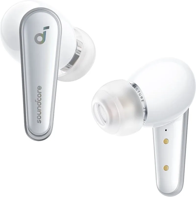 Liberty 4 True Wireless Earbuds met Hi-Res Audio Wit van Soundcore in White Liberty – productfoto