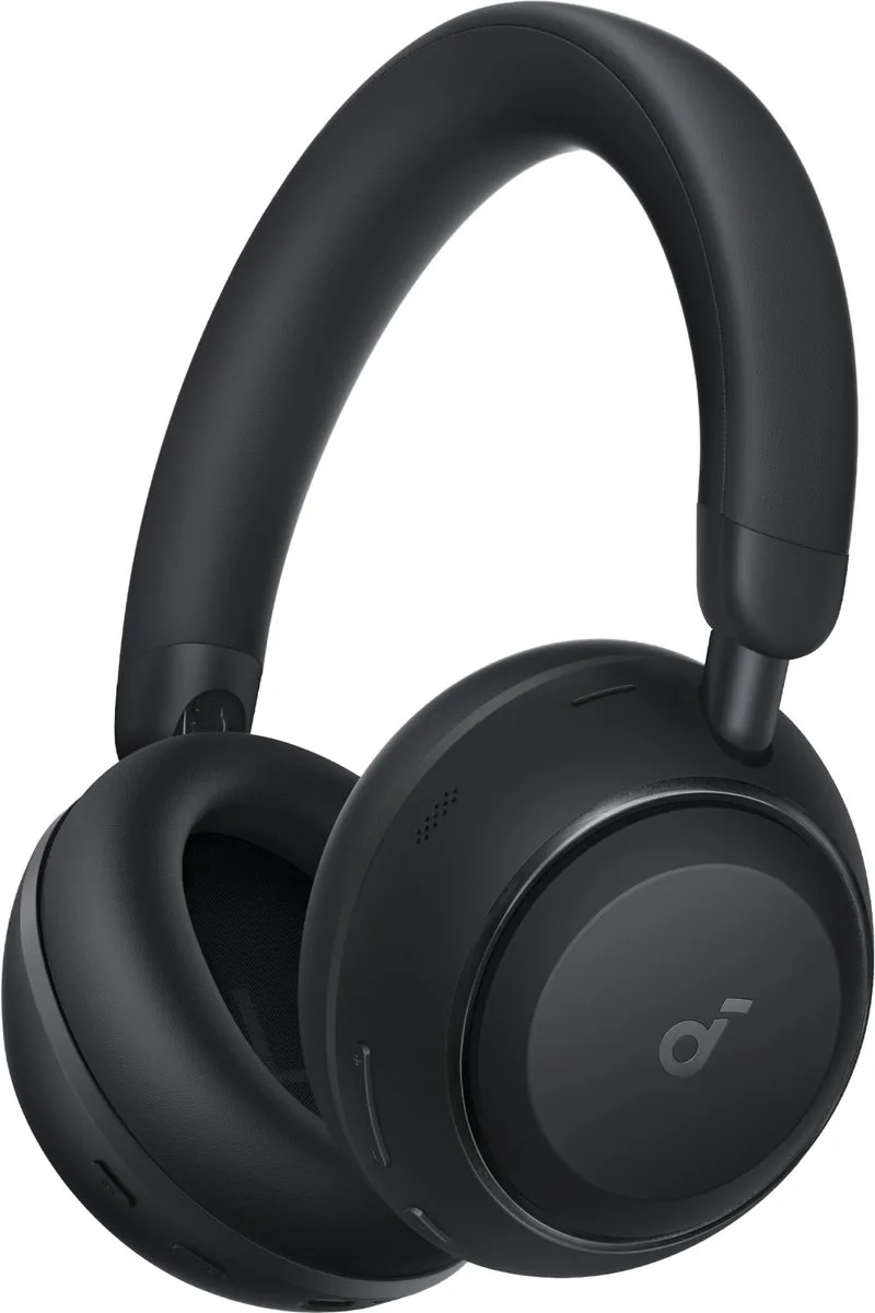 Space 2 by Anker - Active Noise Cancelling Koptelefoon - Comfortabele Pasvorm - 50H Speeltijd - LDAC Hi-Res Draadloze Audio - Dual Connection - Heldere Gesprekken - Bluetooth 6.1 - Nap Mode - Draagdetectie van Soundcore in Zwart – productfoto