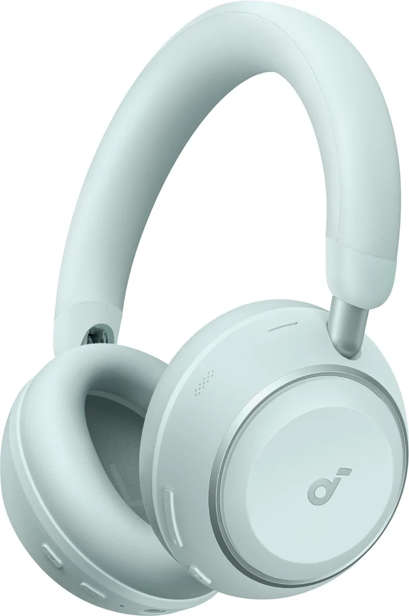 Space 2 by Anker - Active Noise Cancelling Koptelefoon - Comfortabele Pasvorm - 50H Speeltijd - LDAC Hi-Res Draadloze Audio - Dual Connection - Heldere Gesprekken - Bluetooth 6.1 - Nap Mode - Draagdetectie van Soundcore in Groen – productfoto