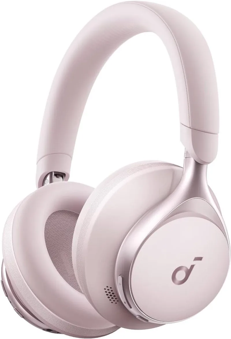 Space One Draadloze Over-ear Koptelefoon - Headphones - Active Noise Cancelling, Multipoint Connection, 55 uur accuduur, Bluetooth 5.3, LDAC, Hi-Res Certified van Soundcore in Roze – productfoto