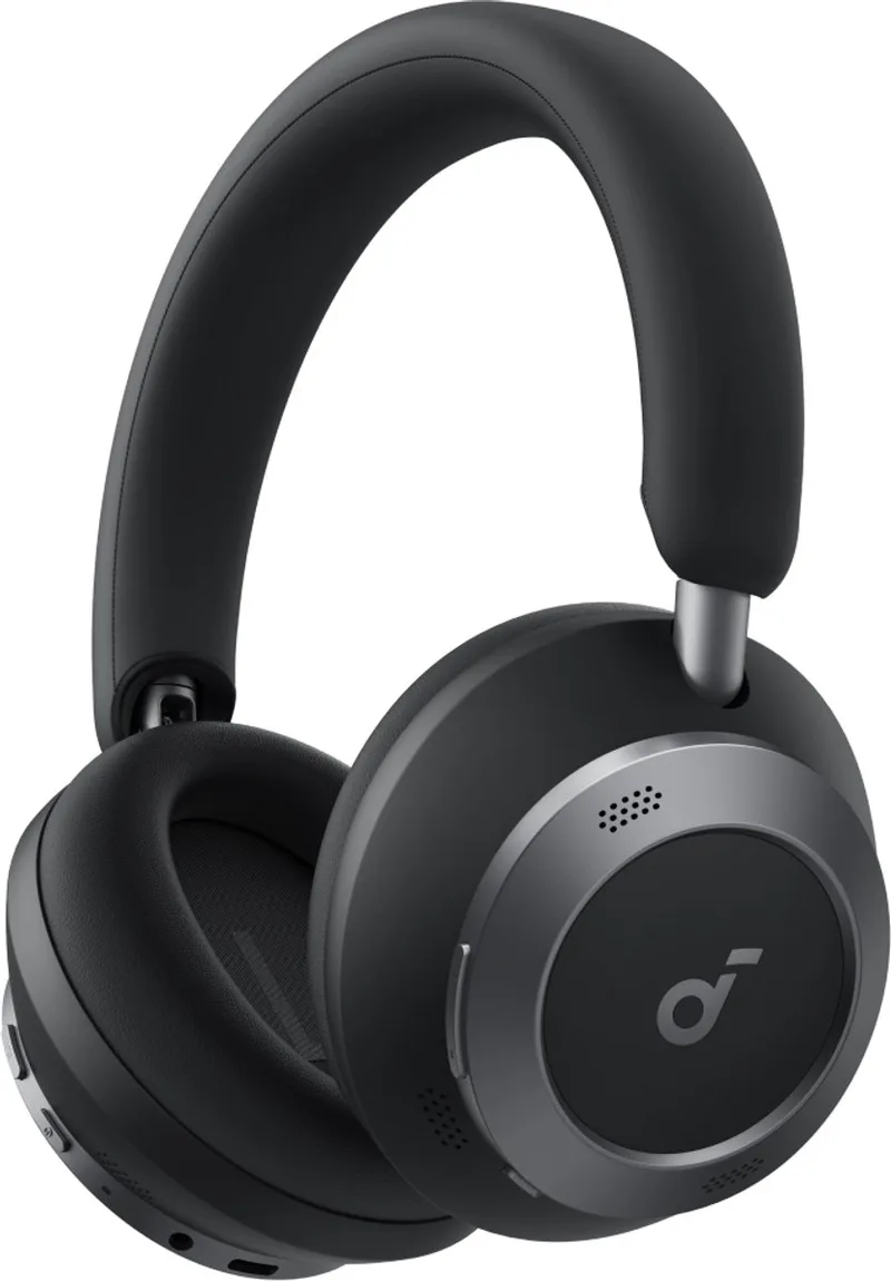 Space One Pro by Anker - Draadloze Over-ear Koptelefoon Zwart - Headphones - Active Noise Cancelling - Multipoint Connection - 60 uur Accuduur - Bluetooth 5.3 - LDAC - Hi-Res Certified - Klein opvouwbaar by Soundcore in Black – product photo 1 of 2