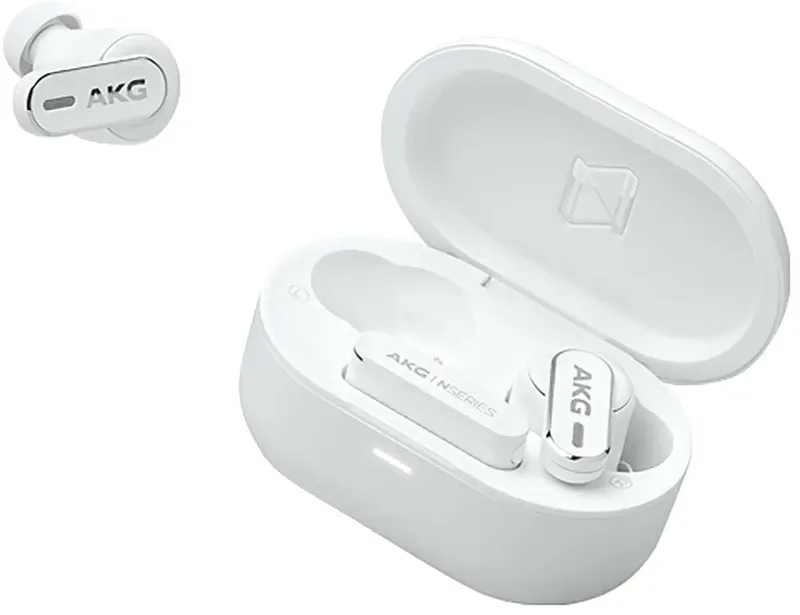 N5 Hybrid - Volledig draadloze oordopjes - True Adaptive Noise Cancelling - Hi-Res Audio - 2.4GHz USB-C Dongle - Bluetooth 5.3 - Zoom-gecertificeerd - Spatial Audio - IP54 - 40 uur batterijduur by AKG in White – product photo 2 of 2