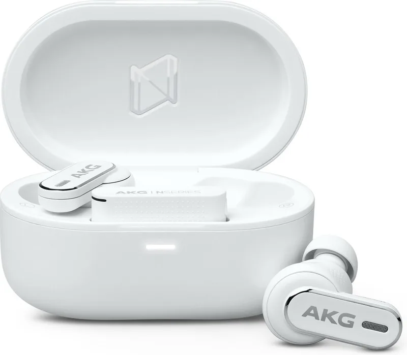 N5 Hybrid - Volledig draadloze oordopjes - True Adaptive Noise Cancelling - Hi-Res Audio - 2.4GHz USB-C Dongle - Bluetooth 5.3 - Zoom-gecertificeerd - Spatial Audio - IP54 - 40 uur batterijduur by AKG in White – product photo 1 of 2