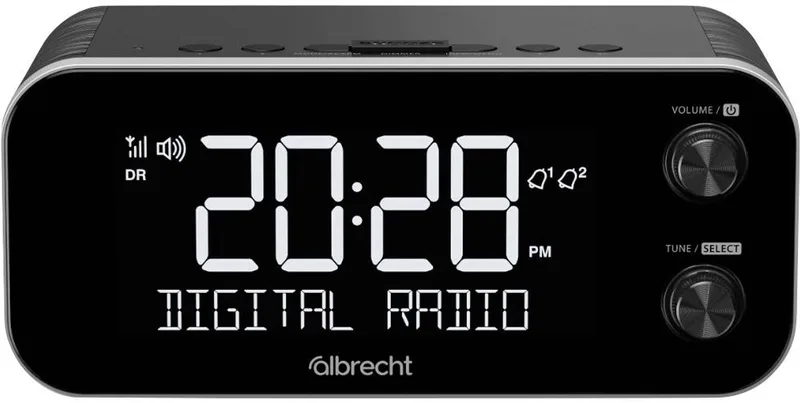 Albrecht DR 455 Wekkerradio DAB+, VHF (FM) Wekfunctie van Albrecht Audio in Zwart – productfoto 1 van 2