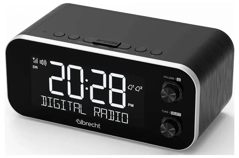 Albrecht DR 455 Wekkerradio DAB+, VHF (FM) Wekfunctie van Albrecht Audio in Zwart – productfoto 2 van 2