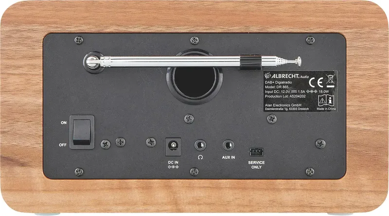 Albrecht DR 865 Senior - Radio - De gebruiksvriendelijke radio - DAB+ - FM - Bluetooth van Albrecht Audio in Bruin – productfoto 2 van 2