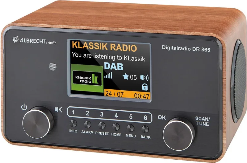 Albrecht DR 865 Senior - Radio - De gebruiksvriendelijke radio - DAB+ - FM - Bluetooth van Albrecht Audio in Bruin – productfoto 1 van 2