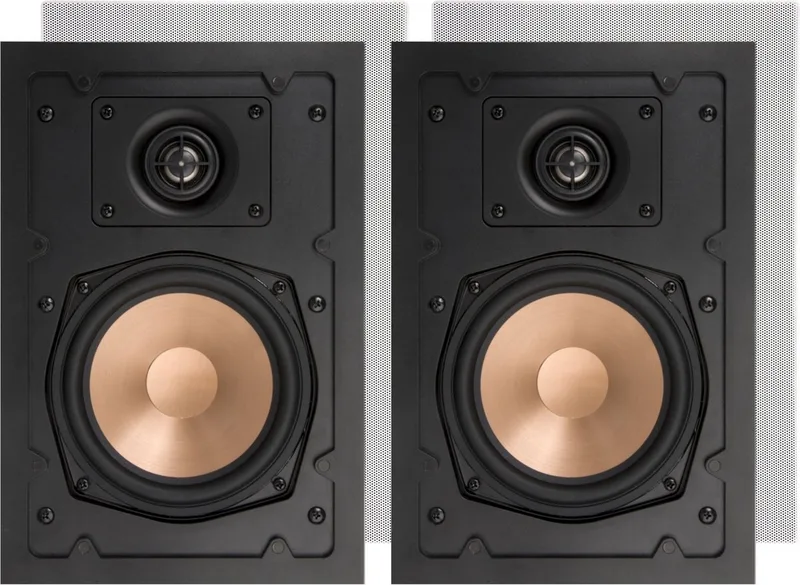 HPRE650 5,25 inch inbouw/plafond luidsprekers 20-120 Watt, voor thuis, badkamer, keuken, kantoor, HiFi, met draaibare tweeter, alu conus, sjabloon voor installatie, rechthoekig, 280x190x70mm, <50m² van Artsound in Wit – productfoto