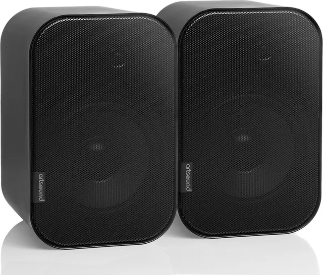 UNI30, Set van 2 passieve luidsprekers, 2-weg hifi luidspreker, 20-60 watt, muurbeugel met kogelgewricht, geschikt voor ruimtes tot 40 m² zoals keuken, café, magazijn, kleur