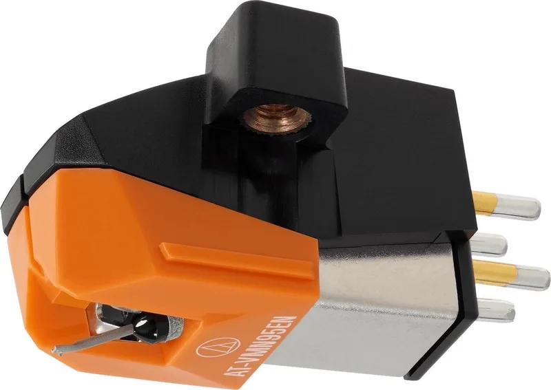 AT-VM95EN dual Moving Magnet cartridge, elliptische stylus naakt by Audio-Technica in Orange – product photo
