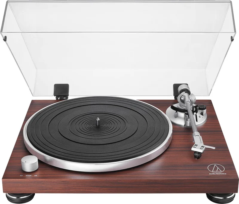 Handbediende Bluetooth Platenspeler met Riemaandrijving AT-LPW50BTRW - draaitafel van Audio-Technica in Palissanderhout – productfoto