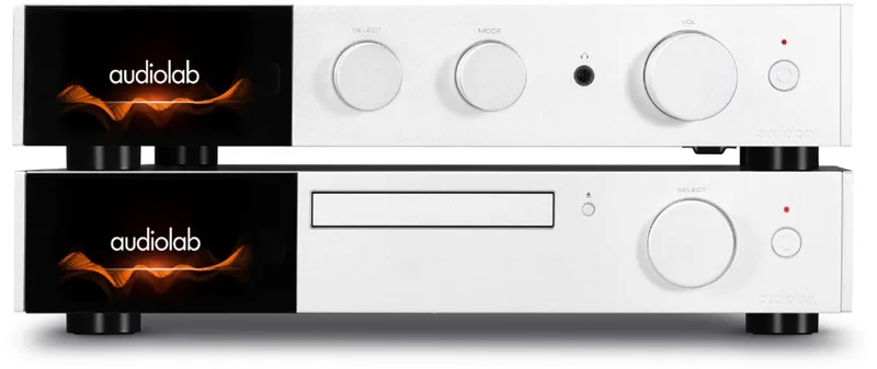 Audiolab 9000A met 9000CDT High-End Stereo Set – Audio Versterker – CD-transport – 2x 160 W – met DAC & Phono by Audiolab in Silver – product photo