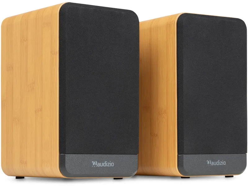 BS10 actieve speakerset van Audizio in Bamboe – productfoto