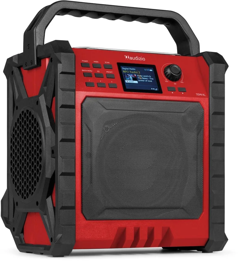 Jobsite XL bouwradio met accu by Audizio in Rood XL – product photo