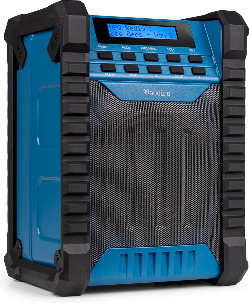 Jobsite bouwradio met accu från Audizio i Svart – produktbild