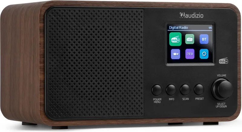 Avio DAB radio met Bluetooth by Audizio in Brown – product photo
