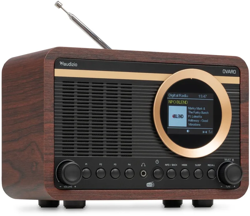 DAB radio Ovaro från Audizio i Donker hout – produktbild
