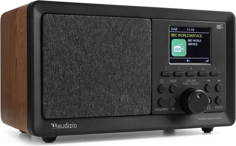 Padova retro radio van Audizio in Donkerbruin – productfoto