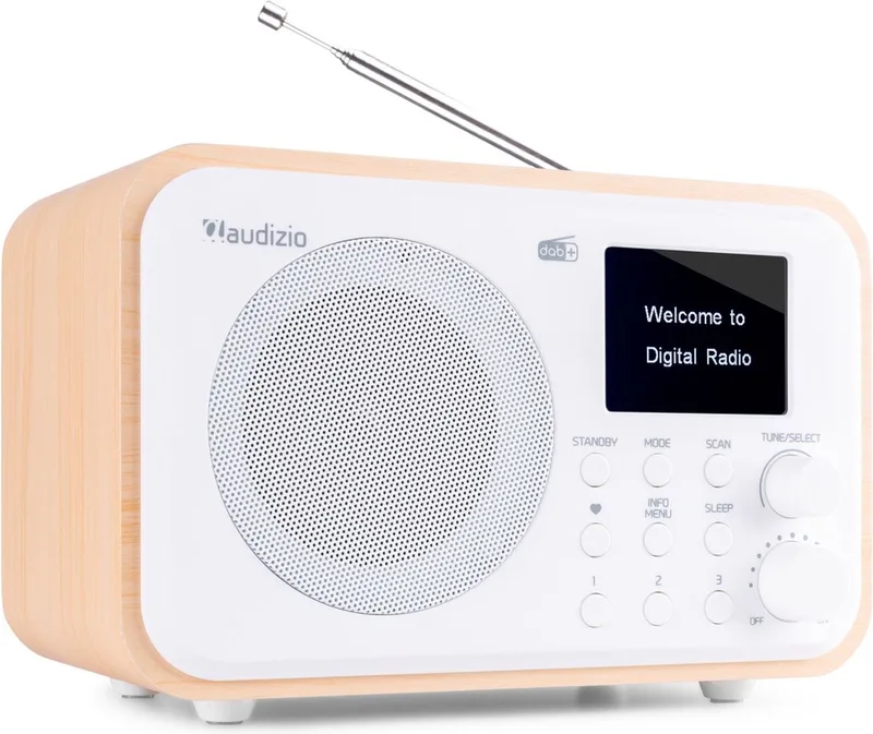 DAB radio met Bluetooth Milan van Audizio in Lichtbruin – productfoto