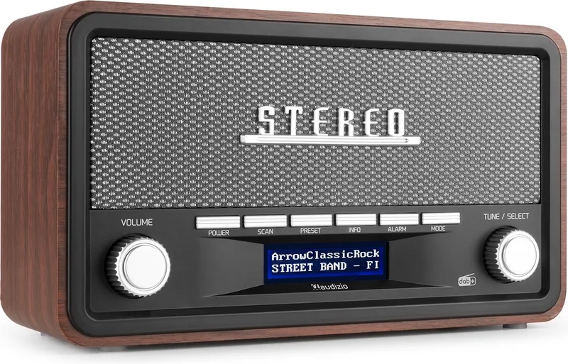DAB radio met Bluetooth model 2025 Foggia van Audizio in Donkerbruin – productfoto
