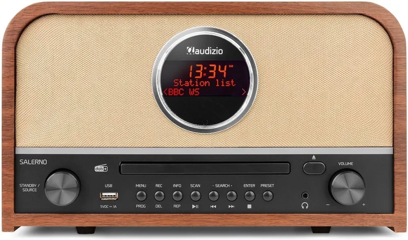 DAB radio met CD speler Salerno by Audizio in Brown – product photo