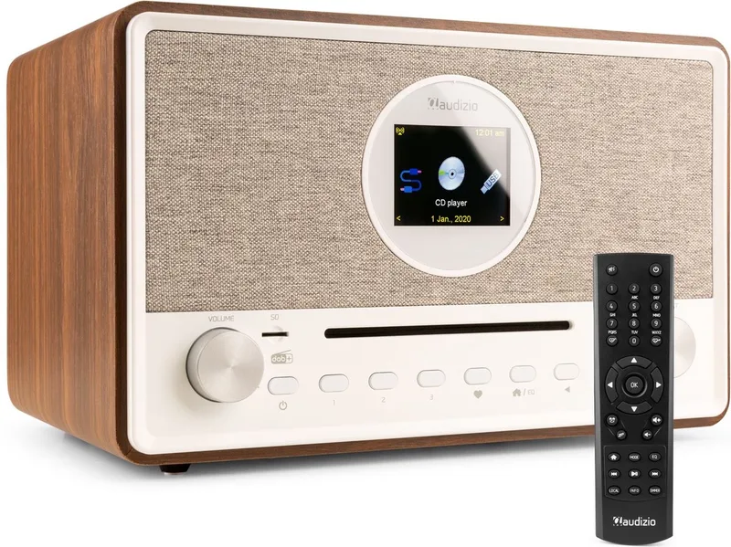 DAB Radio met CD Speler en Bluetooth Lucca van Audizio in Bruin – productfoto