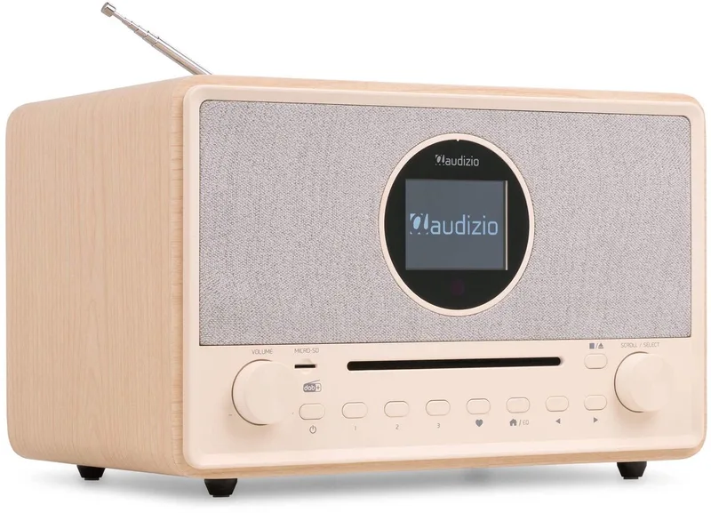 DAB Radio met CD Speler en Bluetooth Lucca van Audizio in Crème – productfoto