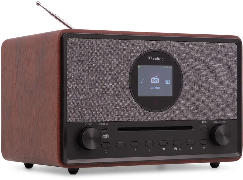DAB Radio met CD Speler en Bluetooth Lucca by Audizio in Donkerbruin – product photo