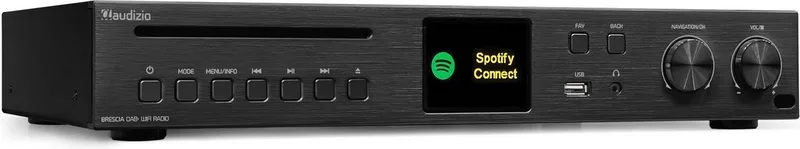 DAB radio met cd speler Brescia fra Audizio i Sort – produktbillede