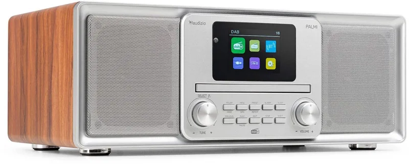 DAB radio Palmi van Audizio in Zilver – productfoto